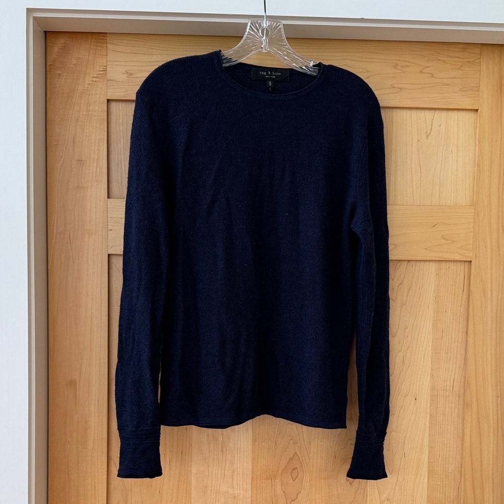 rag & bone navy crew neck sweater